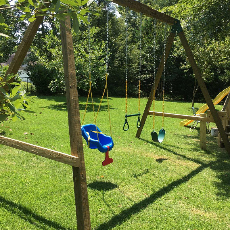 Trapeze Ayunan Anak Rantai Besi Hijau Hutan